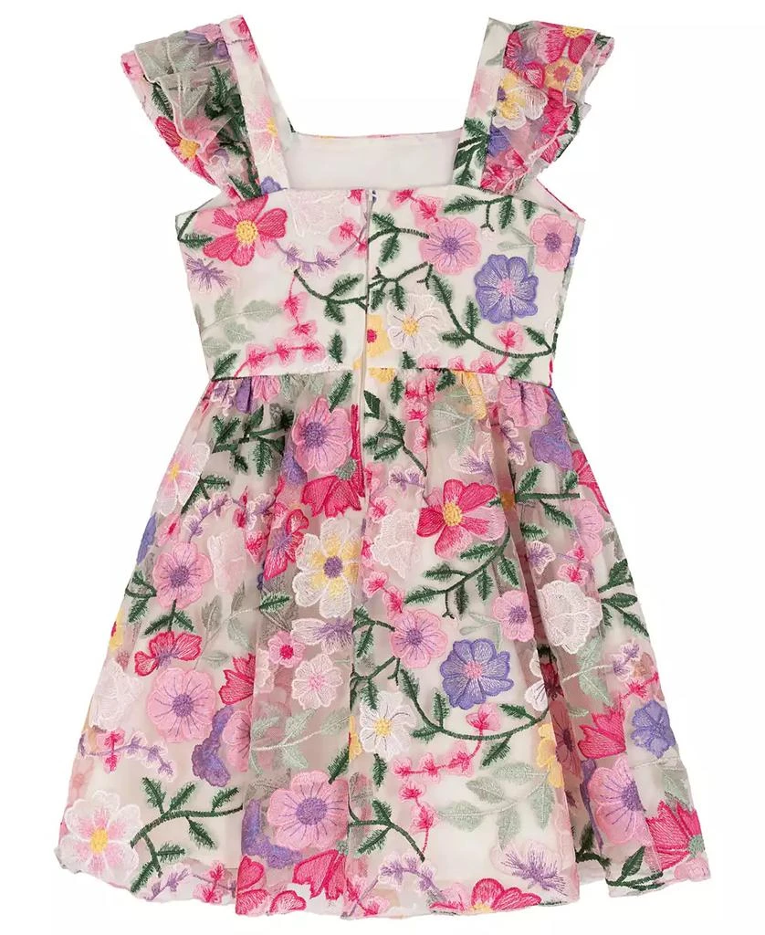 Rare Editions Girls
 7-16 Floral Embroidered Square Neck Dress 2