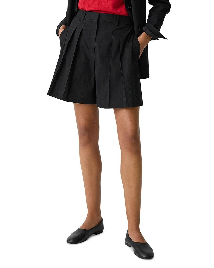 Theory Pleated Linen Shorts 7