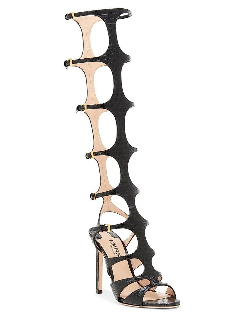 Tom Ford Tejus 130MM Knee-High Printed Leather Sandals 2