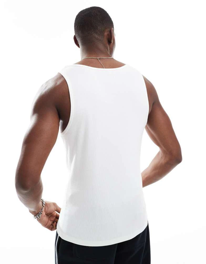 ASOS ASOS DESIGN essential muscle fit vest in white rib 4