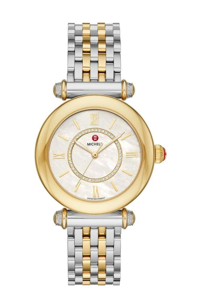 Michele Women's Caber Diamond Two-Tone Bracelet Watch, 35mm - 0.19 ctw 1