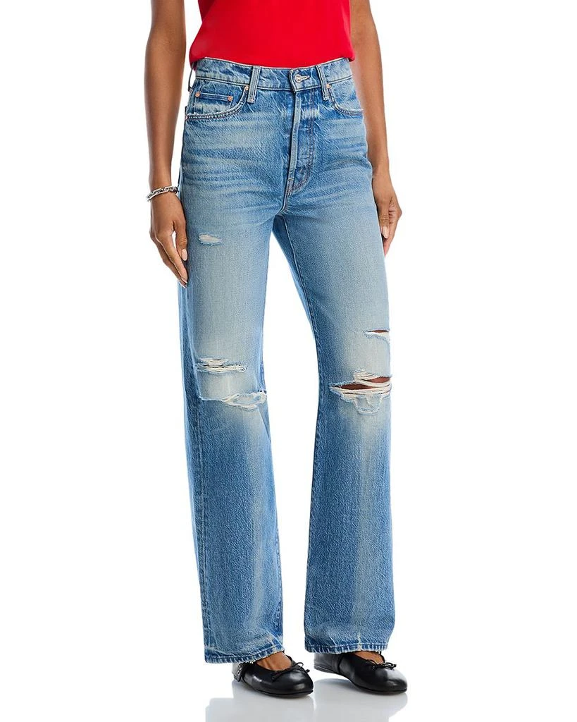 MOTHER The Rambler Sneak High Rise Wide Straight Jeans in Tcb 1