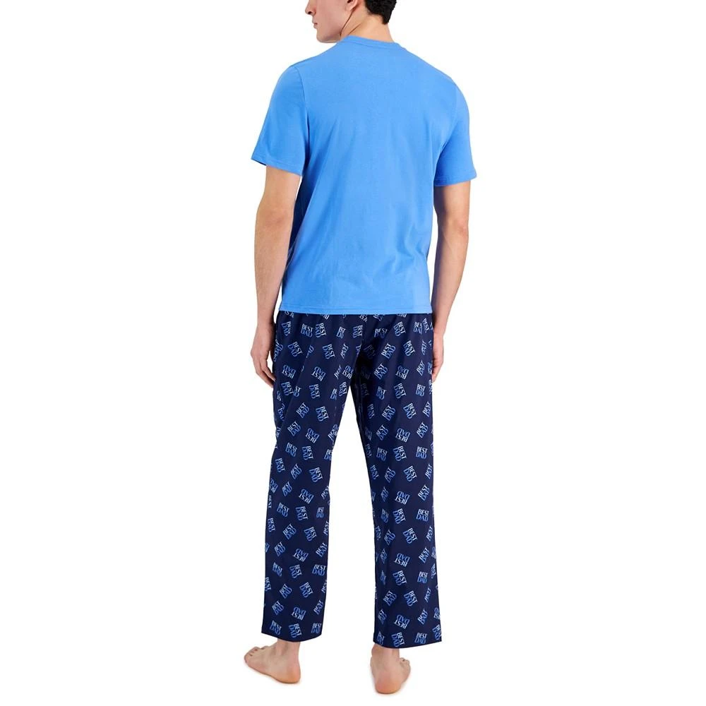 Club Room Men's 2-Pc. Solid T-Shirt & Best Dad Printed Pajama Pants Set, Created for Macy's 2