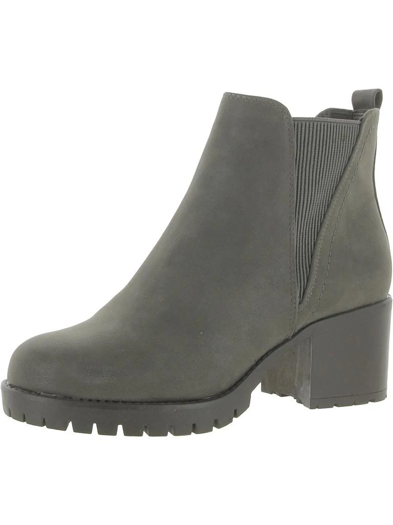 MIA Jody Womens Faux Leather Lug Sole Chelsea Boots 6