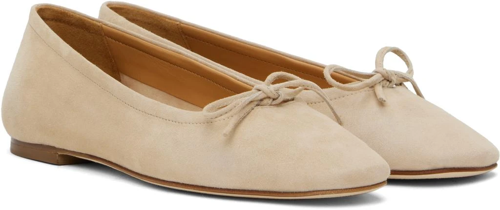AEYDE Beige Delfina Suede Ballerina Flats 4