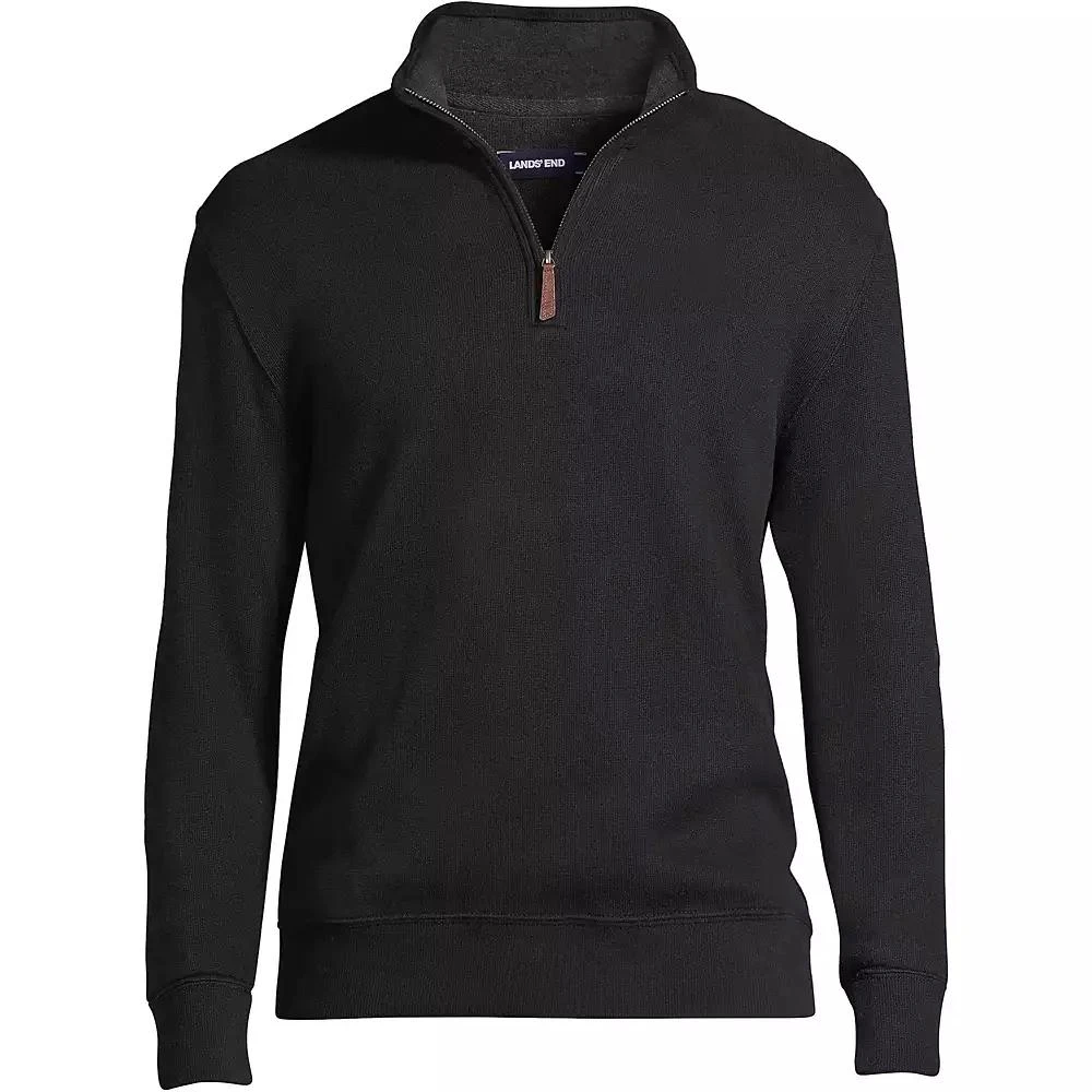 Lands' End Men's Tall Bedford Rib Quarter Zip Sweater 2