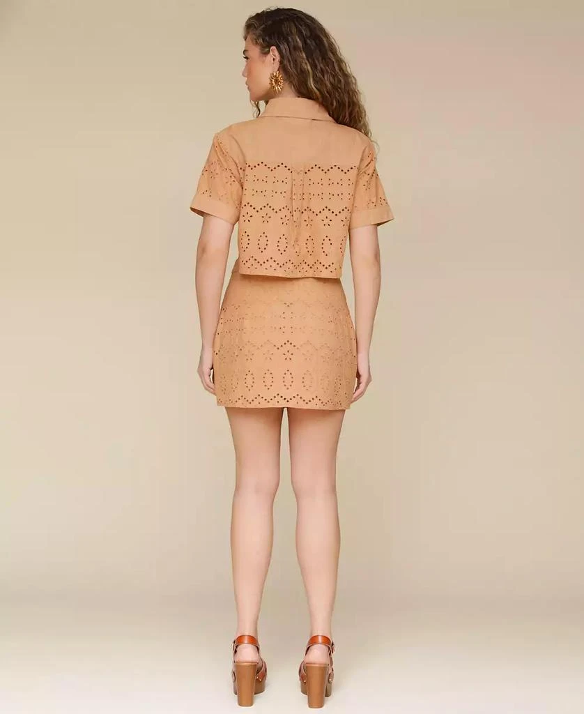 Avec Les Filles Women's Eyelet Midi Skirt 6