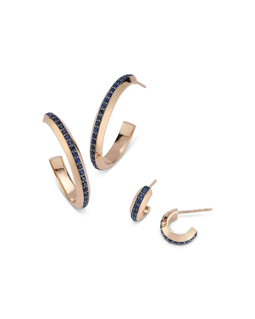 Walters Faith 18K Rose Gold Blue Sapphire Grant Hoop Earrings 3
