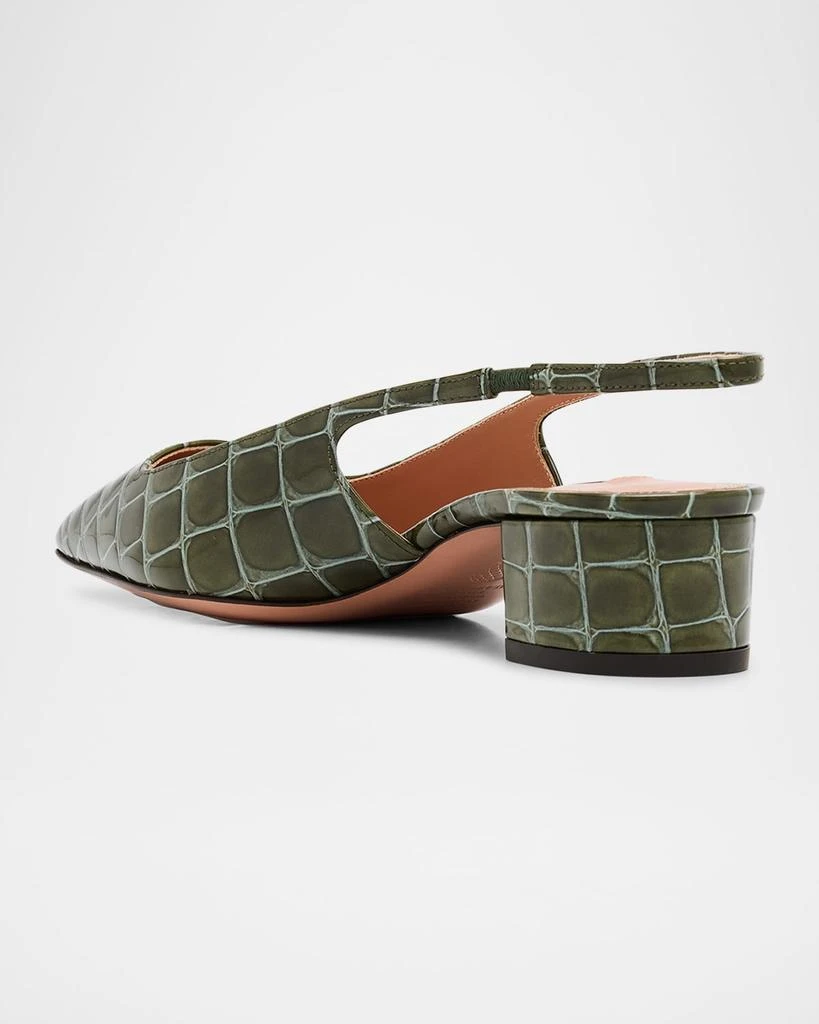 Aquazzura Croco Slingback Ballerina Pumps 4