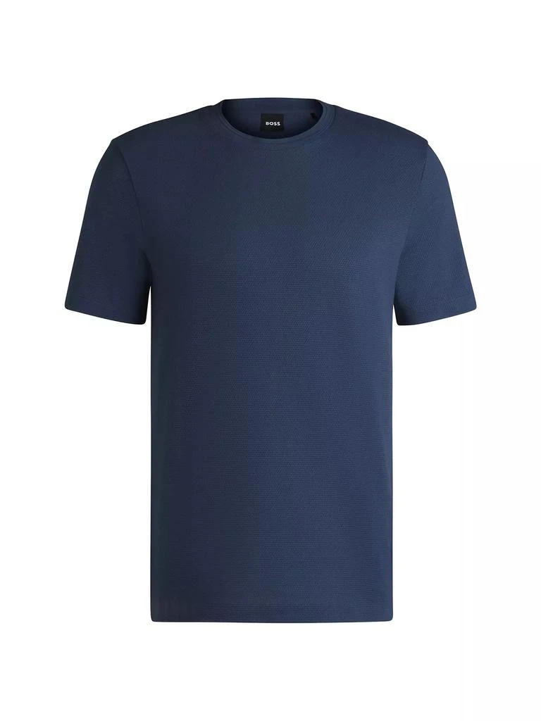 Hugo Boss Cotton-Blend T-Shirt with Bubble-Jacquard Structure 1