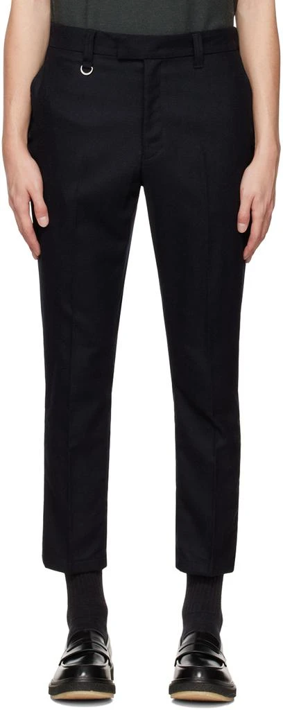 SOPHNET. Navy Shirring Trousers 1