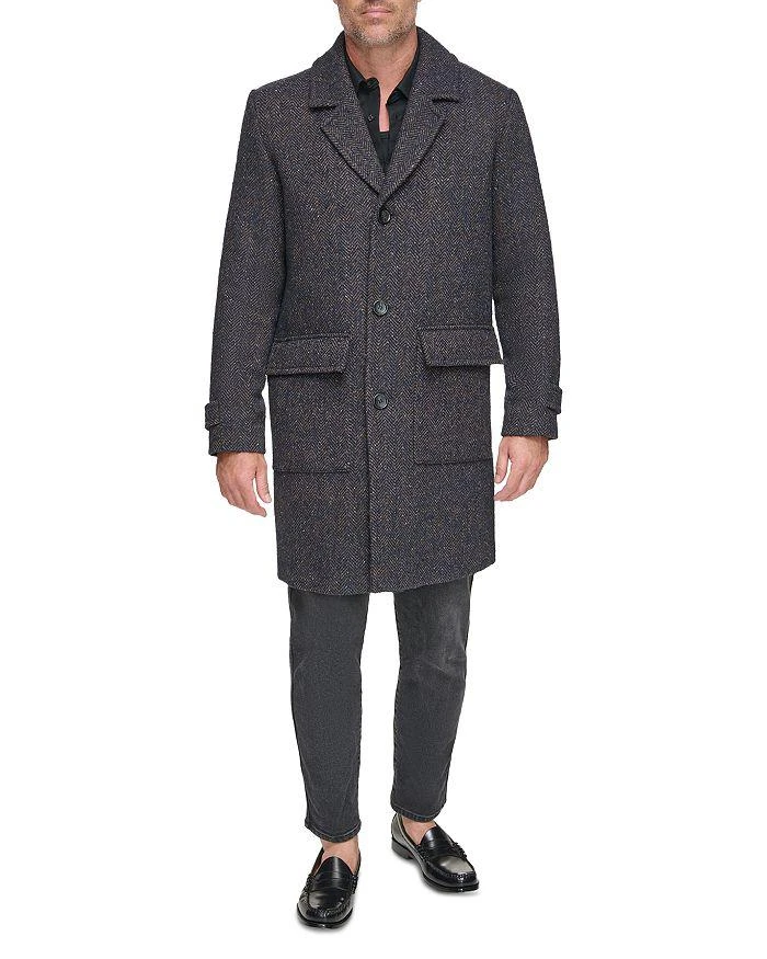 Andrew Marc Wexford Textured Herringbone Relaxed Fit Long Overcoat 3