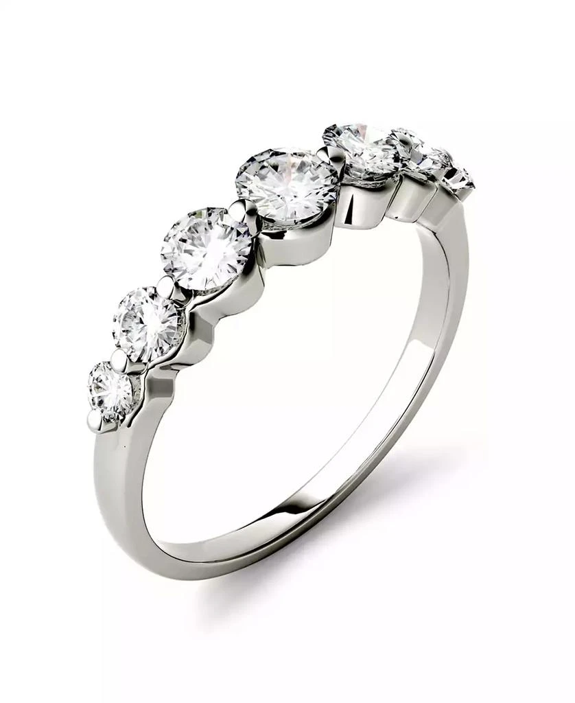 Charles & Colvard Moissanite Graduated Seven Stone Band 7/8 ct. t.w. Diamond Equivalent in 14k White, Yellow, or Rose Gold 1