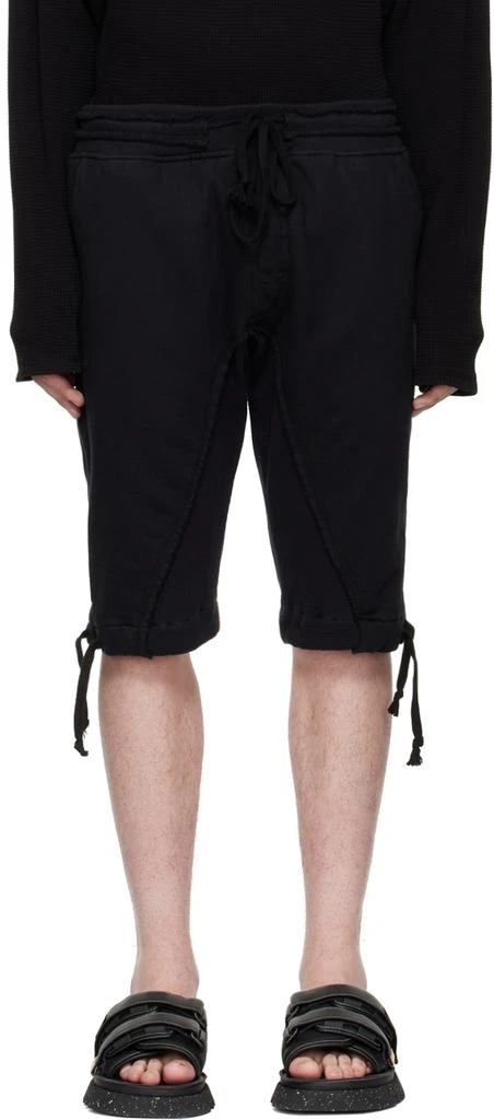 Greg Lauren Black Cotton Shorts 1
