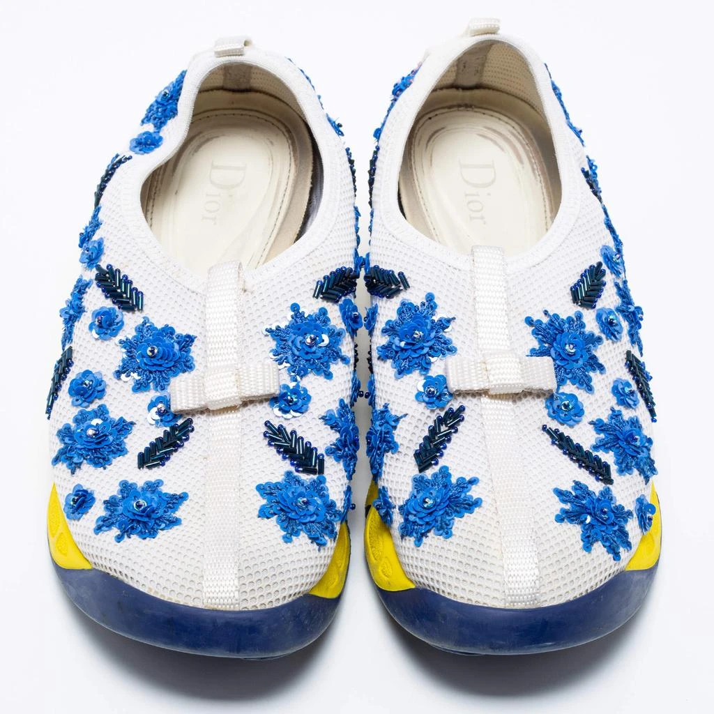 Dior Dior White/Blue  Mesh Embellished Fusion Sneakers Size 36 3
