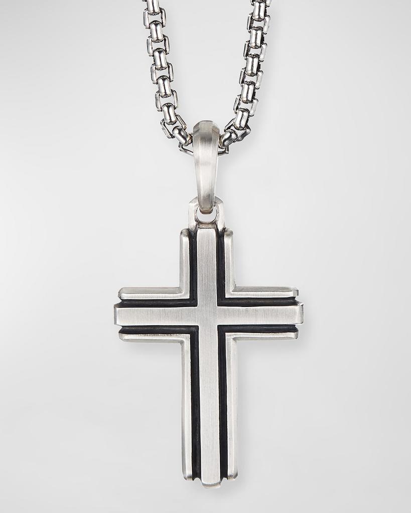 David Yurman Men's Deco Cross Pendant in Silver, 27mm