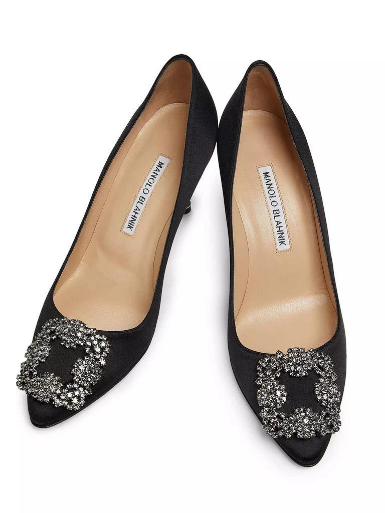Manolo Blahnik Hangisi 70MM Crystal-Embellished Satin Pumps 4