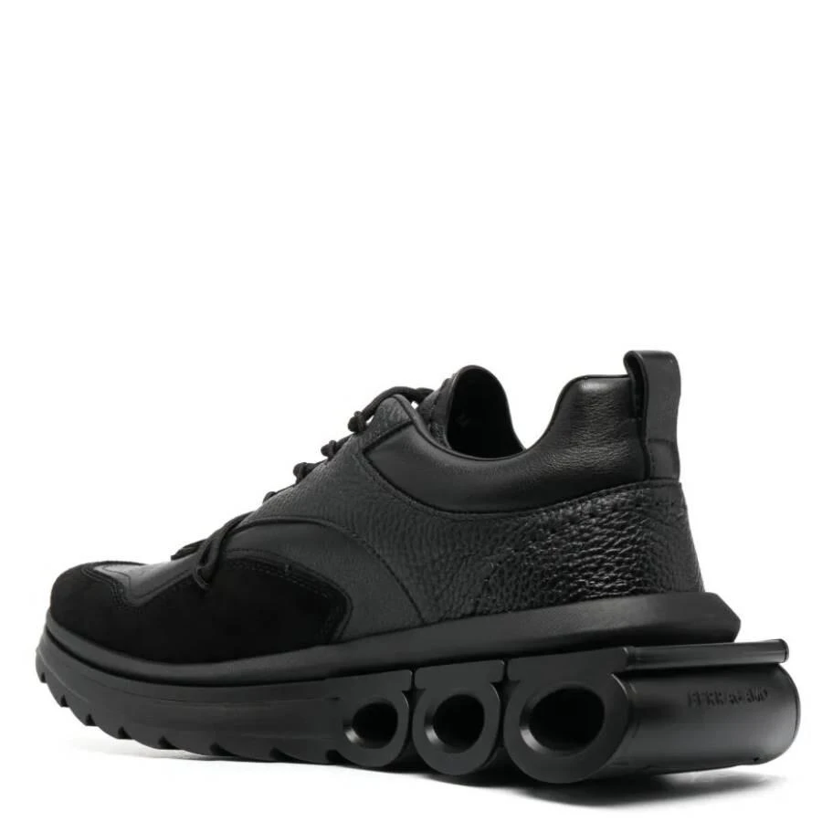 Salvatore Ferragamo Ferragamo Black Running Leather Sneakers, Size 7.5 3