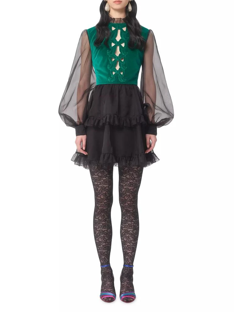 Valentino Short Embroidered Organza Dress 3