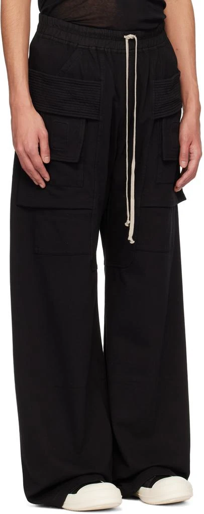 Rick Owens Black Creatch Wide Cargo Pants 2