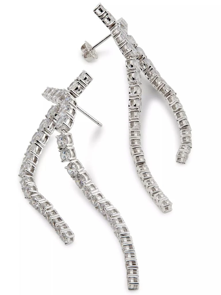 Adriana Orsini Perfect Rhodium-Plated & Cubic Zirconia Tennis Crossover Linear Earrings 3