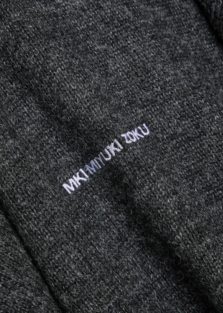 MKI Miyuki Zoku Logo-embroidered hooded brushed knit jumper 5