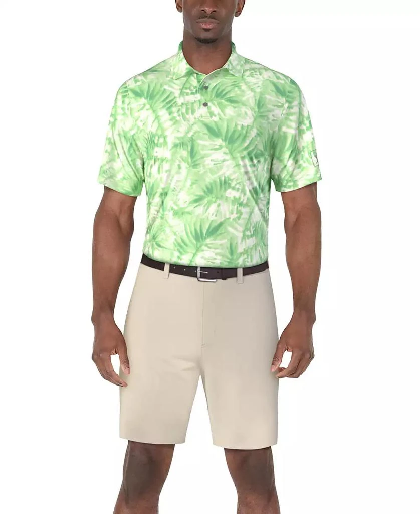 PGA TOUR Men's Tropical Leaf-Print Polo Shirt 3