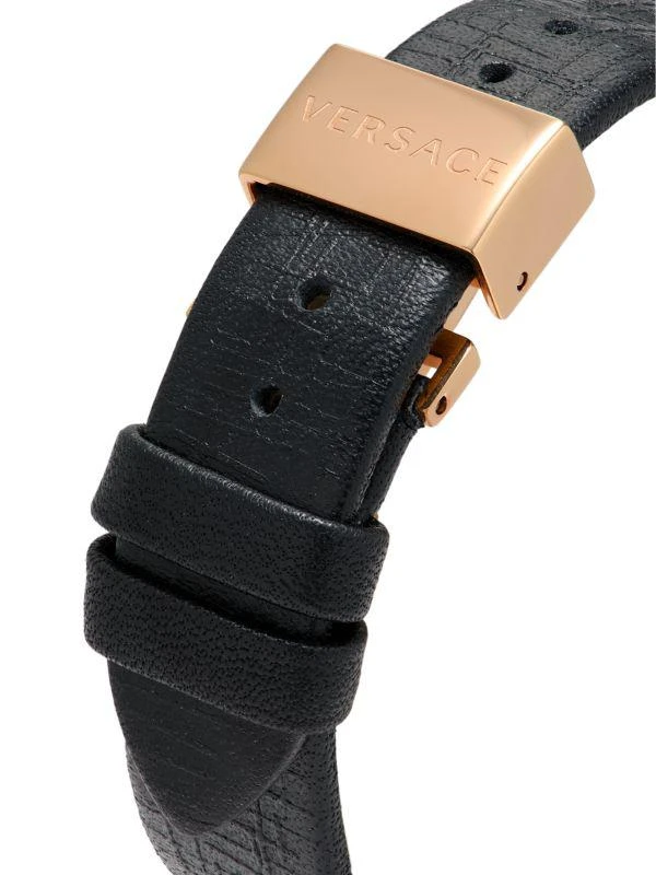Versace Greca Icon 21MM Stainless Steel & Leather Strap Watch 4