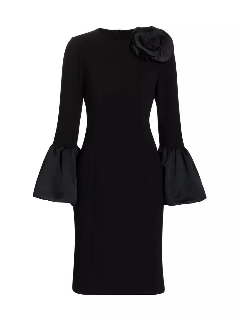 Teri Jon Satin Rosette Crepe Cocktail Dress 1