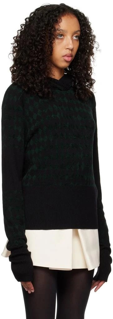 Maximilian Davis Black & Green Harlequin Hoodie 2