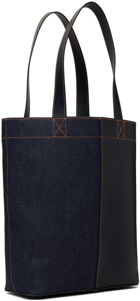 【関税込み】A.P.C. タン＆ネイビー Axel N/S トートバッグ Axel Small tote bag | Japanese Denim + Leather | A.P.C.