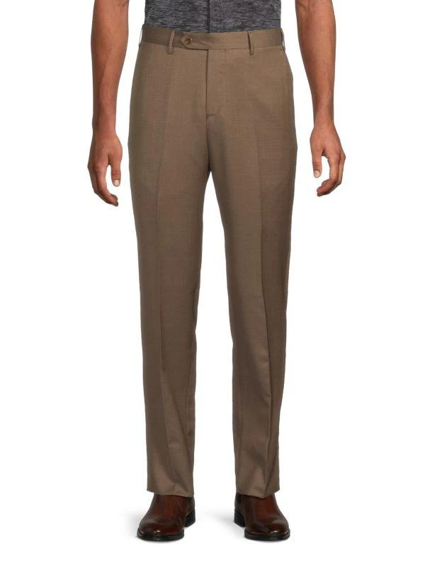 Zanella Pleated Wool Contemporary-Fit Dress Pants 1