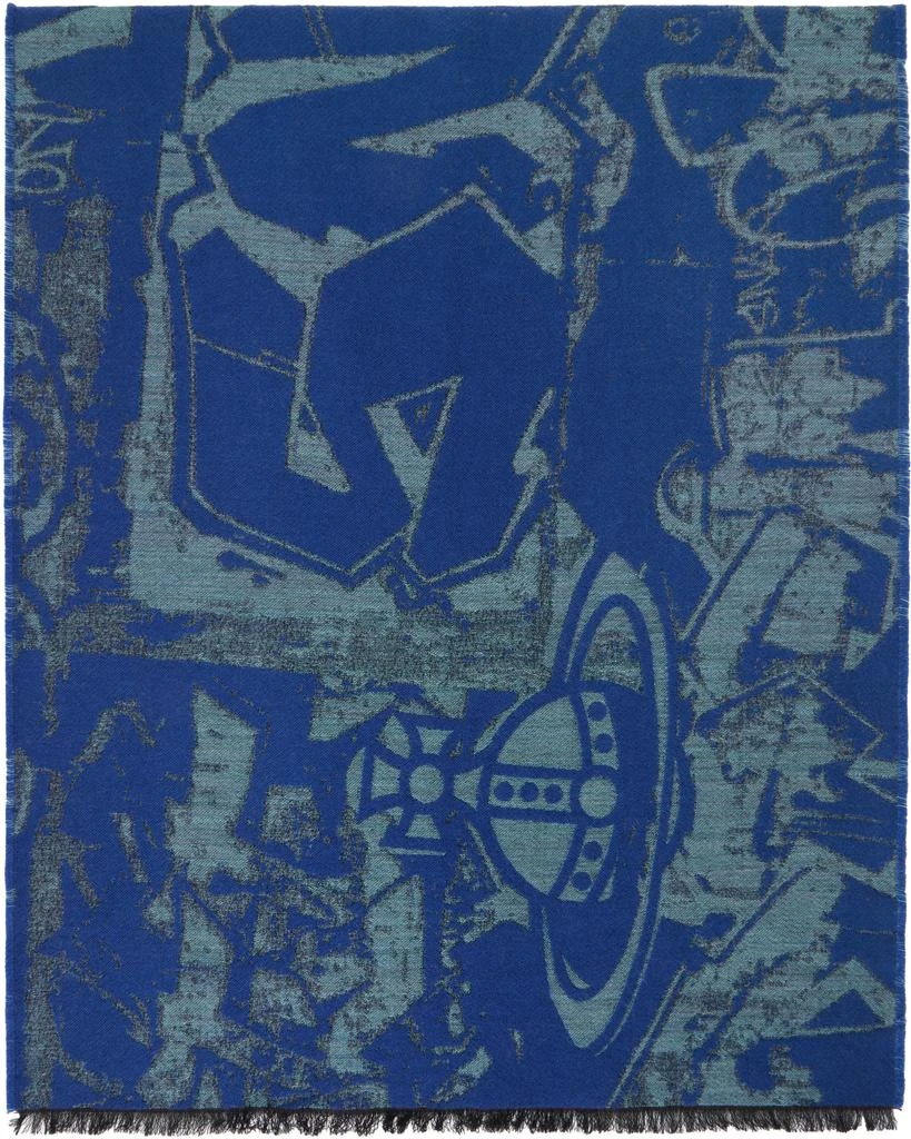 Vivienne Westwood Blue Graffiti Scarf 1
