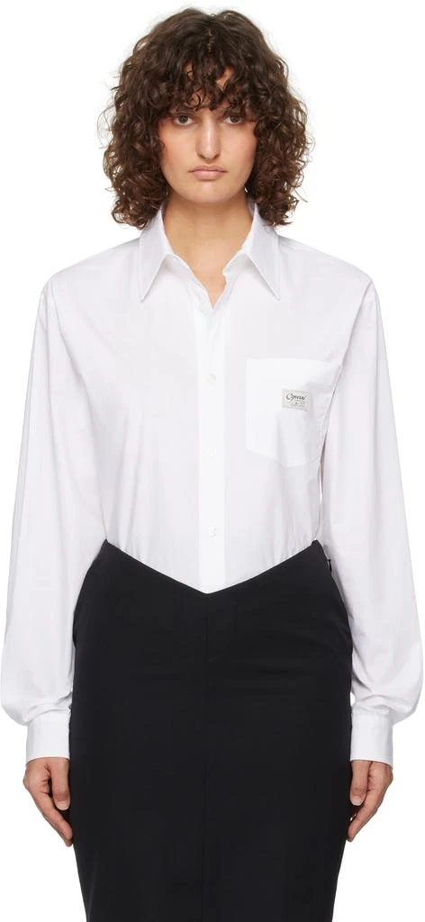 COPERNI White Cotton Poplin Shirt Bodysuit 1