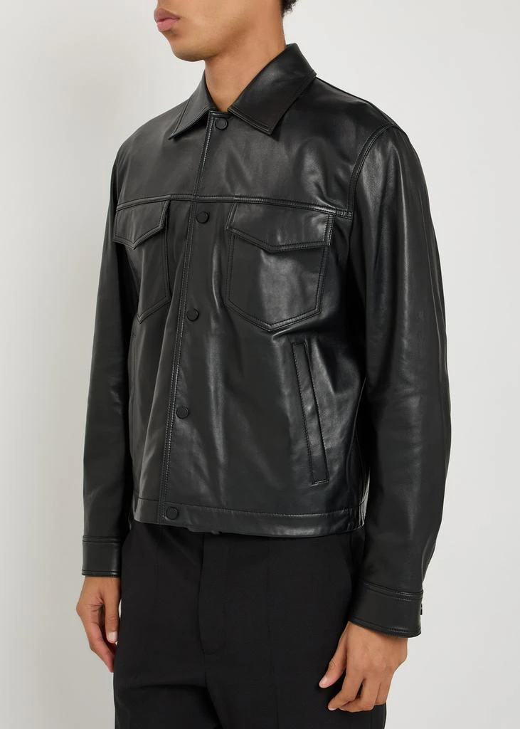 Emporio Armani Boxy leather jacket 2