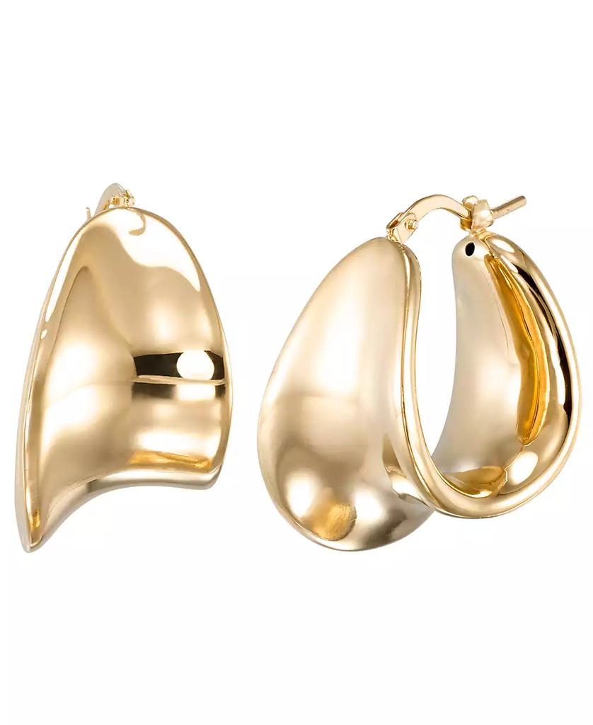 Macy's High Polished Concave Round Hoop Earrings in 18k Yellow Gold Over Sterling Silver