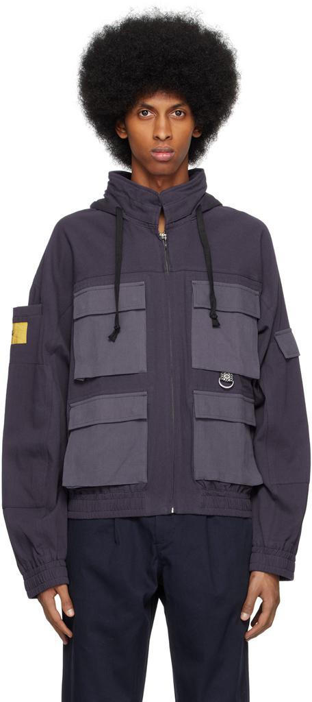 Double Rainbouu Navy Cargo Jacket