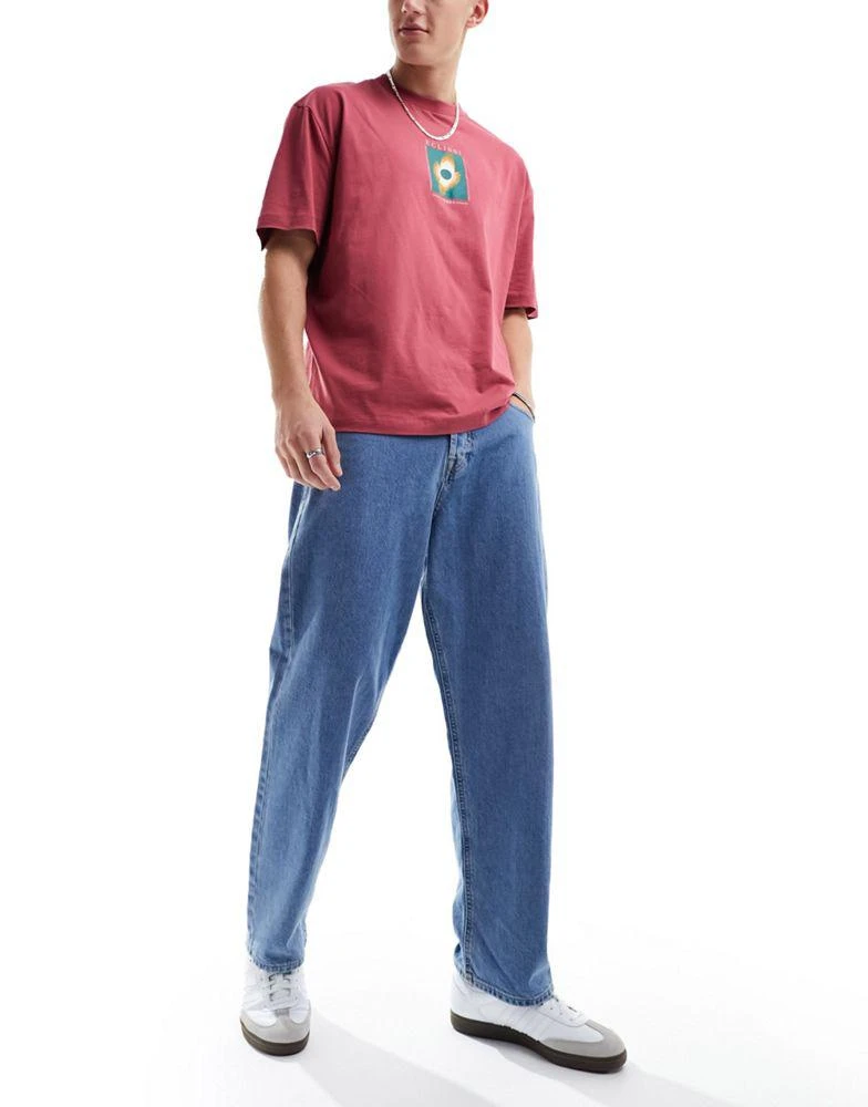 Jack & Jones Jack & Jones Alex baggy jeans in mid blue 1