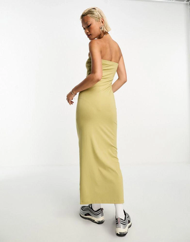 COLLUSION COLLUSION bandeau maxi dress in olive 4