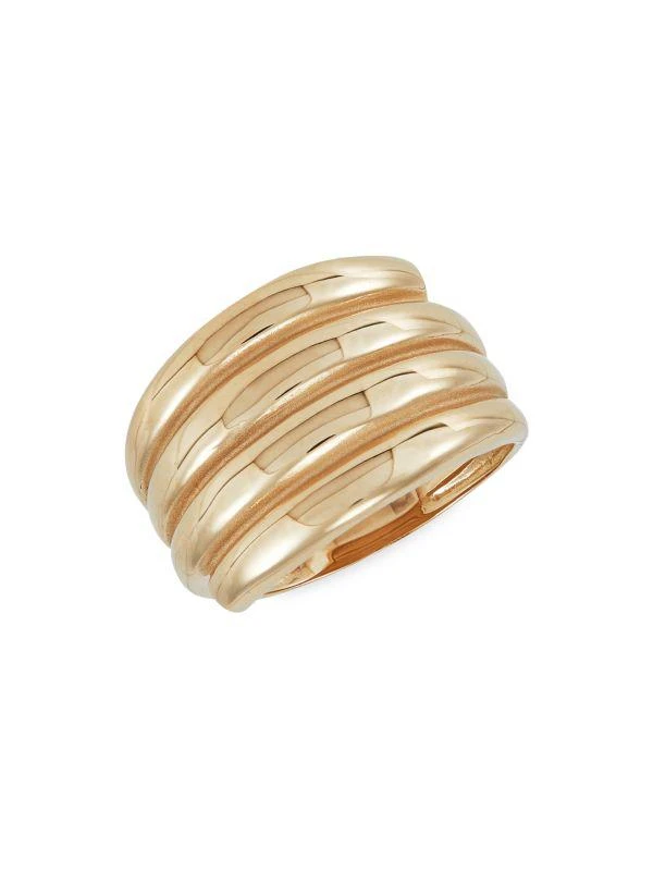 Saks Fifth Avenue 14K Yellow Gold Ribbed Ring 1
