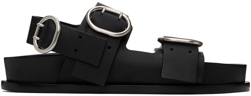 ★Jil Sander★ Cross Strap Nappa Slides Black JS38044A152000 Jil Sander Black Cross-Strap Slides - Sandals - BeyondStyle