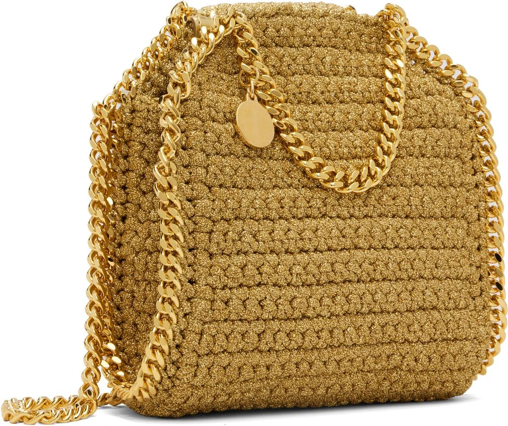 Stella McCartney Gold Tiny Falabella Lurex Crochet Tote Bag 2