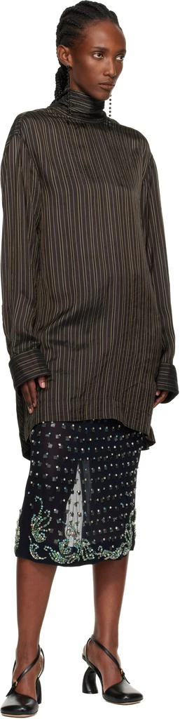 Dries Van Noten Brown Pussy-Bow Blouse 4