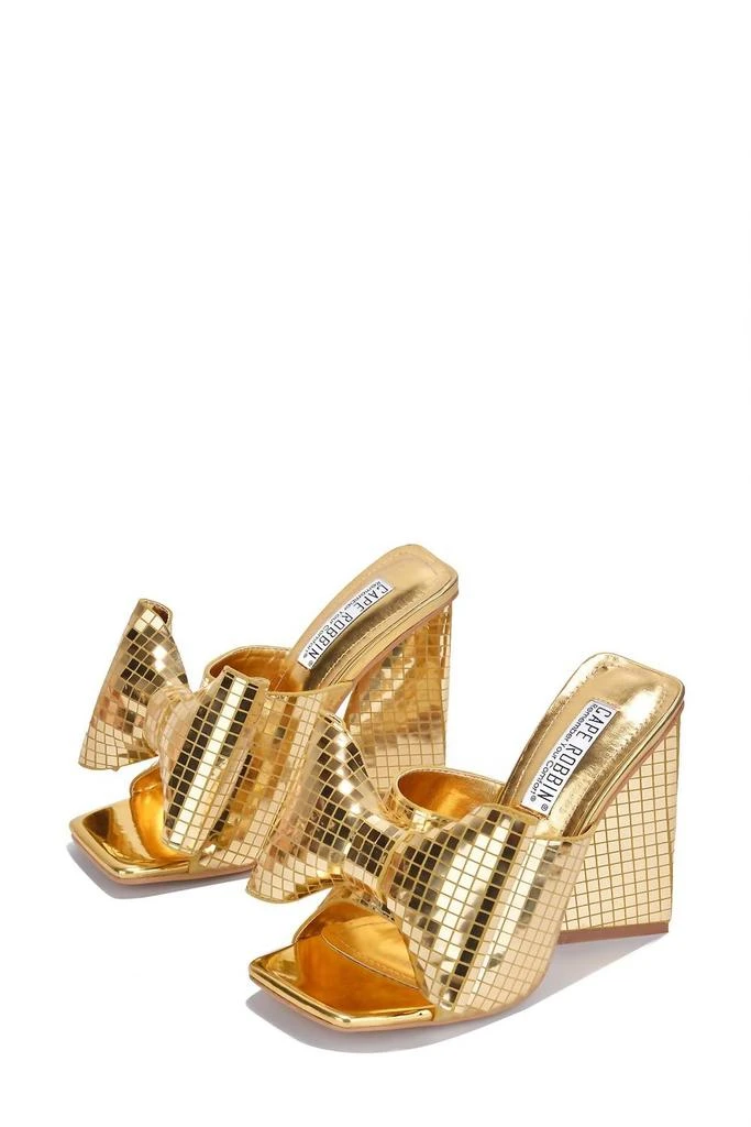 Cape Robbin Disco Bow Shoes In Gold 1