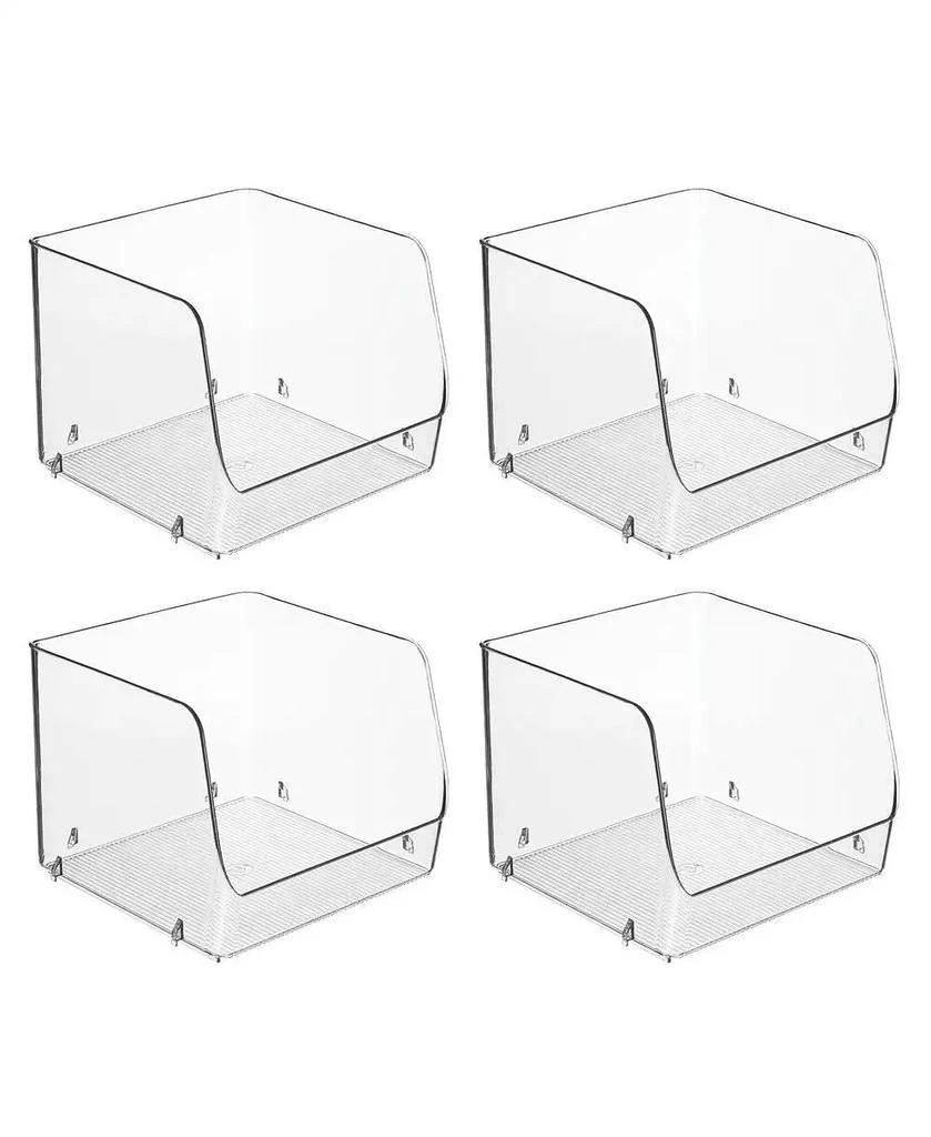mDesign iDesign Stackable Open-Front Storage Bin - Set of 4 - Clear ...
