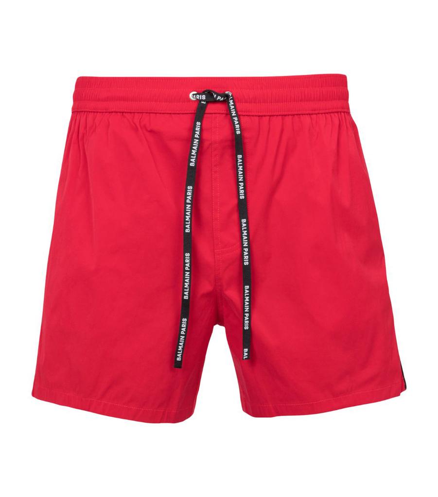 【関税&送料込】Balmain Shorts Cotton shorts with flocked Balmain Paris logo - Men | BALMAIN