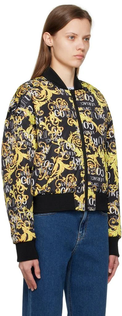 Versace Black Reversible Graphic Bomber Jacket 2