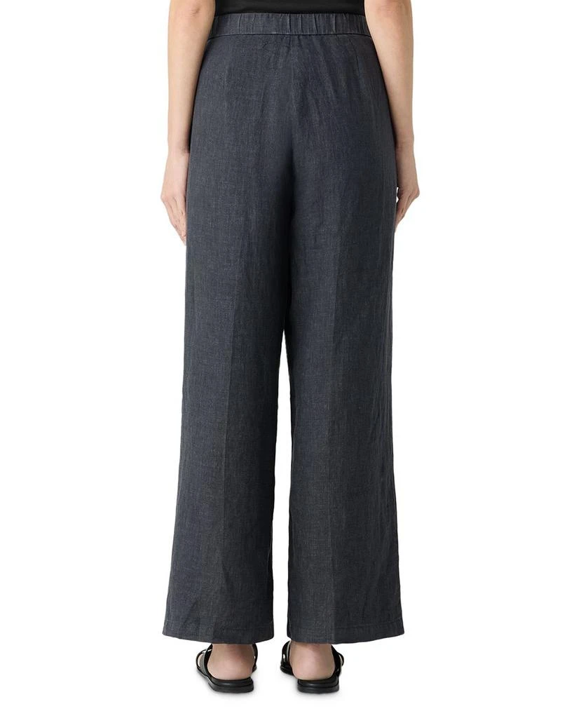 Eileen Fisher Washed Linen Délavé Pleated Wide Leg Pants 2