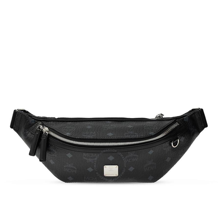 MCM Black Visetos Medium Fursten Belt Bag