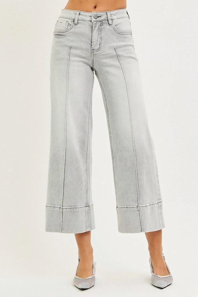 RISEN Risen - Lizzy Mid Rise Wide Pintuck Denim Pants 4